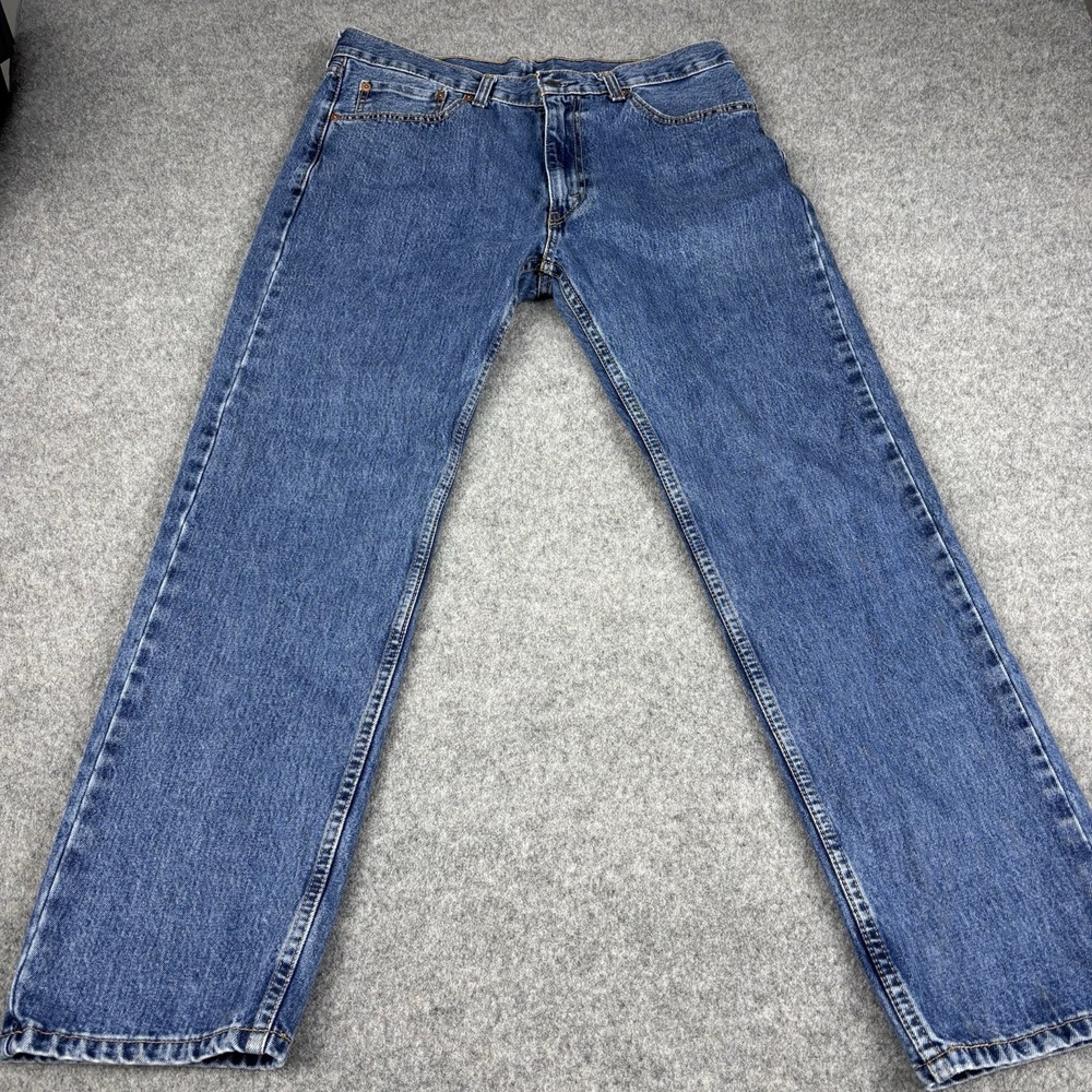 Levi's 505 Jeans Men's 36x32 Regular Fit‎ Straight Leg Blue Denim Medium Wash